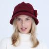 New Women's Knitted Bucket Hat Autumn and Winter Flowers Fashion Plus Velvet Thick Warm Hat
