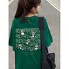 Модная футболка из 100% хлопка с забавным мультяшным принтом, большие зеленые женские футболки в стиле Харадзюку с рисунком, летние повседневные футболки y2k, хипстерские топы, уличная одежда в стиле хип-хоп
