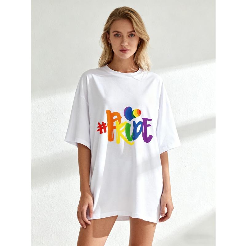 Черная футболка оверсайз с радужным принтом Pride для парада гордости и ЛГБТК+ празднования