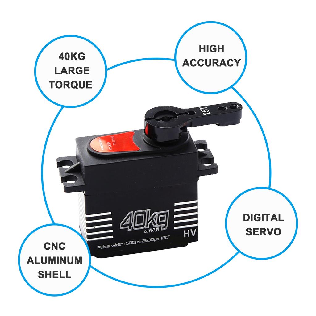 40KG Digital Servo Metal Gear Servo Large Torque Waterproof for 1 8 1 10 RC Car Truck Robot Parts
