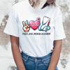Funny Peace Love Medical Assistant Letter Printed T-Shirts For Women Summer Short Sleeve Round Neck Cute Peace Love Medical Tops