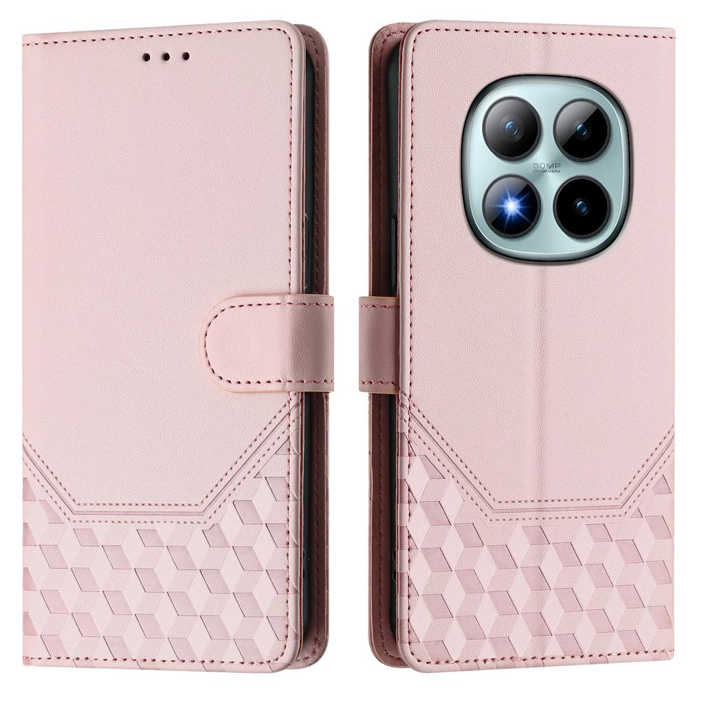 Чехол для Xiaomi Redmi Note 15 Pro+ 5G с тиснением в виде сот, блокировкой RFID, кожаная крышка для телефона с ремешком