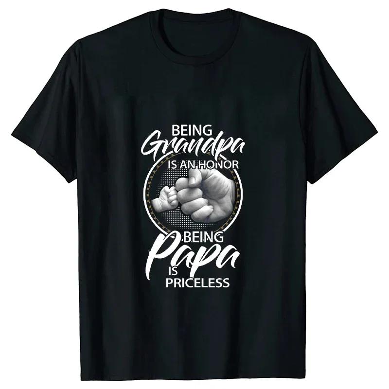 Хип-хоп футболка мужская уличная одежда Веселье быть дедушкой - это честь Быть папой бесценно Футболка 2023 Мужская футболка Папа Папа Топы Футболки