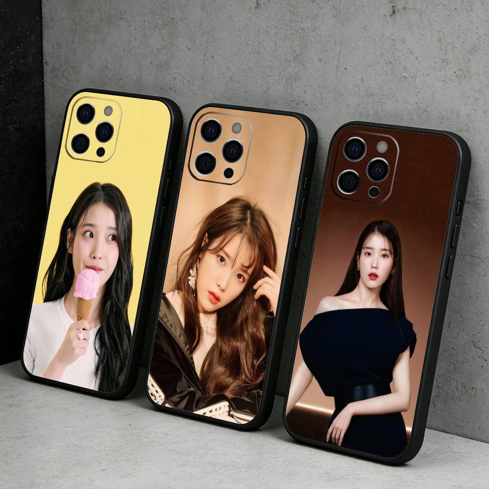 Чехол для телефона с принтом I-U J-Ji-eun Lee-e Для iPhone17,16,15,14,13,12 Plus,Max Мягкий силиконовый Черный чехол