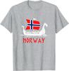 Boat Norwegian Flag Norway Viking Ship Norway TShirt Unisex Short Sleeve Streetwear Vintage T Shirt