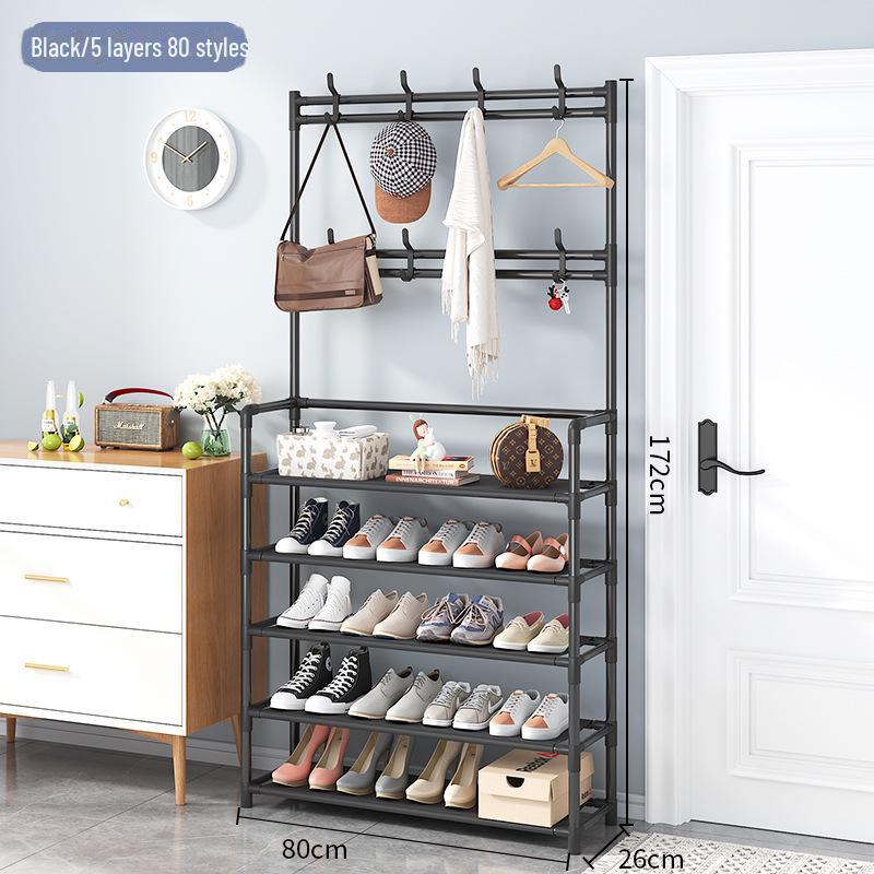 Компактная многоуровневая полка для обуви и головных уборов для установки в дверном проеме — экономичное решение для хранения