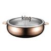 ZMR 28cm Rose Gold Hammered Divided Hotpot with Lid
