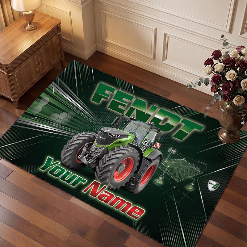 Fendt Personalized Crystal Velvet Carpet, Customized Name Text Soft Anti‑Slip Rug for Living Room Bedroom