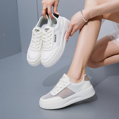 2025 летние маленькие белые туфли, новая корейская версия, женские студенческие туфли для увеличения роста, спортивная обувь на платформе, повседневная обувь 8603-2