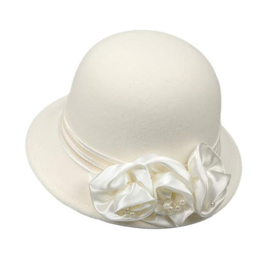 Женская зимняя шляпа-панама однотонная с искусственным жемчугом и цветочной отделкой, шляпа-ведро для активного отдыха, путешествий, повседневной носки