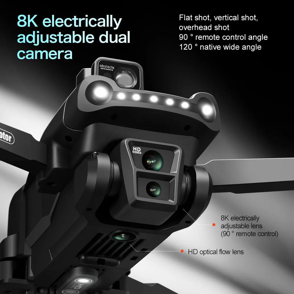 2025 Новый V198 GPS Дрон ESC 8K HD Камера Профессиональный FPV 5G Wifi Лазерное/Оптическое Поток Обход Препятствий Бесколлекторный Мотор Складной Квадрокоптер Игрушка Подарок