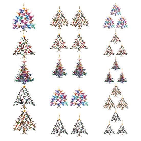 Колибри Рождественское украшение Красочный Стек Птица Подвесное украшение Двустороннее Акриловое Украшение на елку для Любителей птиц Подарки