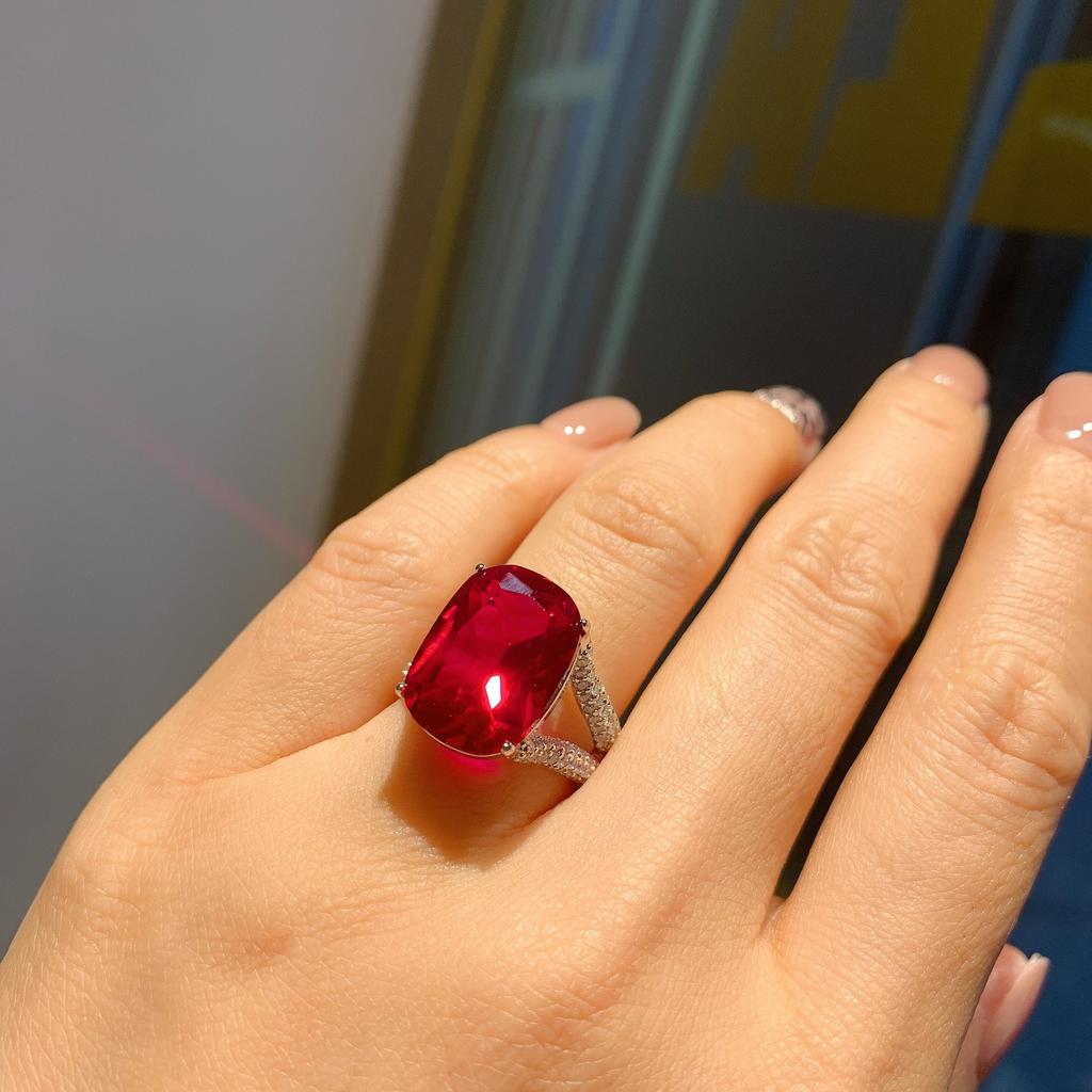 Ювелирный тренд Имитация цвета Сокровище Seiko Инкрустированное Живое кольцо 12 * 16