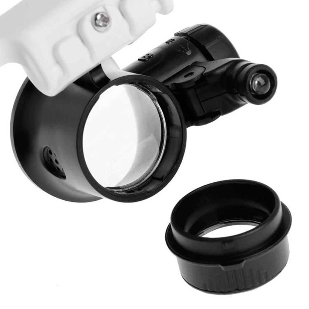 23X Telescope Magnifier with Dual LED Light Flexible Head-Mounted Magnifying Glass for Reading Books Newspaper
