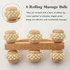 Ручной 6-роликовый массажный ролик для больных мышц, деревянные терапевтические массажные инструменты, деревянный ролик для глубокого массажа тканей