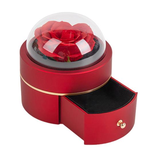 Консервированная цветочная шкатулка для кольца, бархатная подарочная коробка для ювелирных изделий, магнитная застежка, кольцо, ожерелье, кулон, футляр для предложения руки и сердца на День святого Валентина