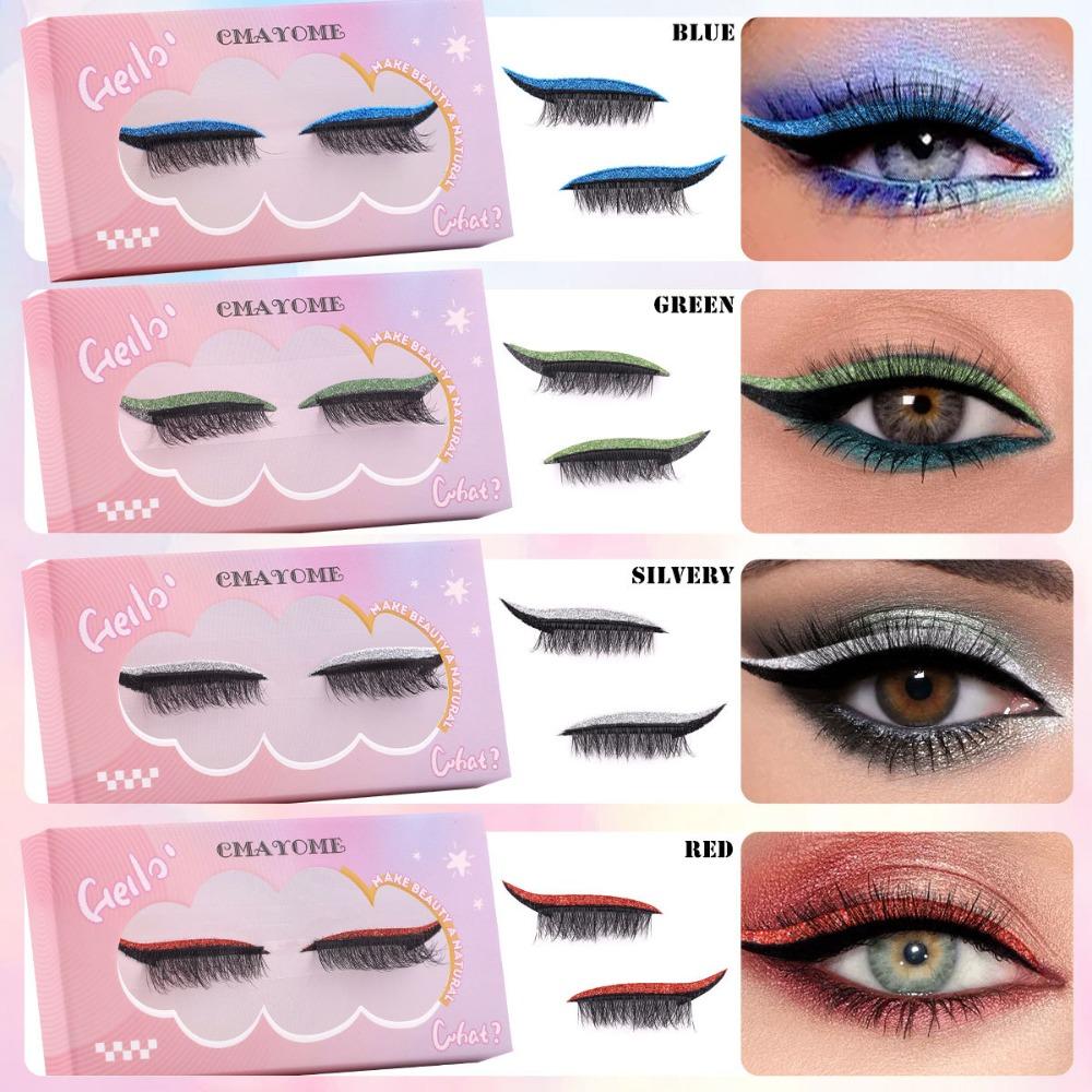 2 пары наклеек для макияжа глаз, подводка для глаз и ресниц, самоклеящиеся наклейки для теней для век, вечеринка, праздник