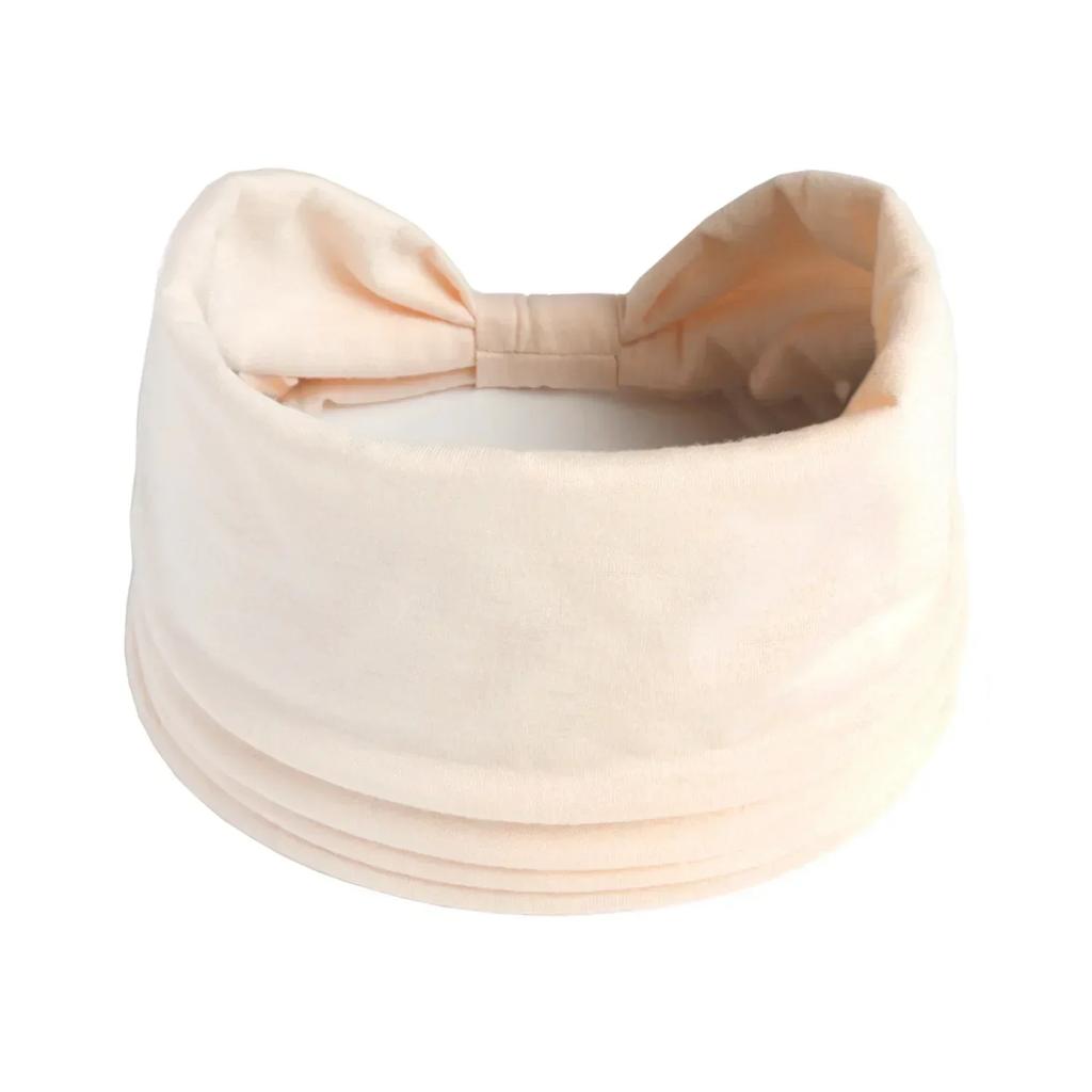 1PC Boho Solid Color Wide Headbands Vintage Knot Elastic Turban Headwrap for Women Girls Cotton Soft Bandana Accessories Hair EMA