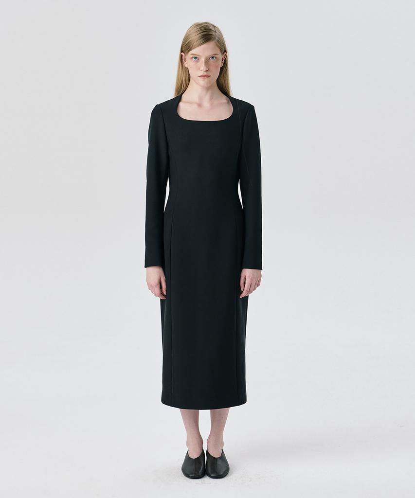 Bundercammer Ponte Fitted Dress_Black