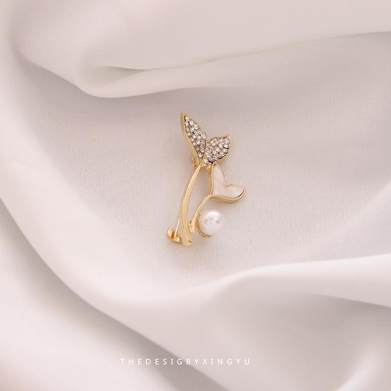 Элегантная брошь в виде золотого жемчужного колоса: Универсальный, Высококлассный Аксессуар для Женщин