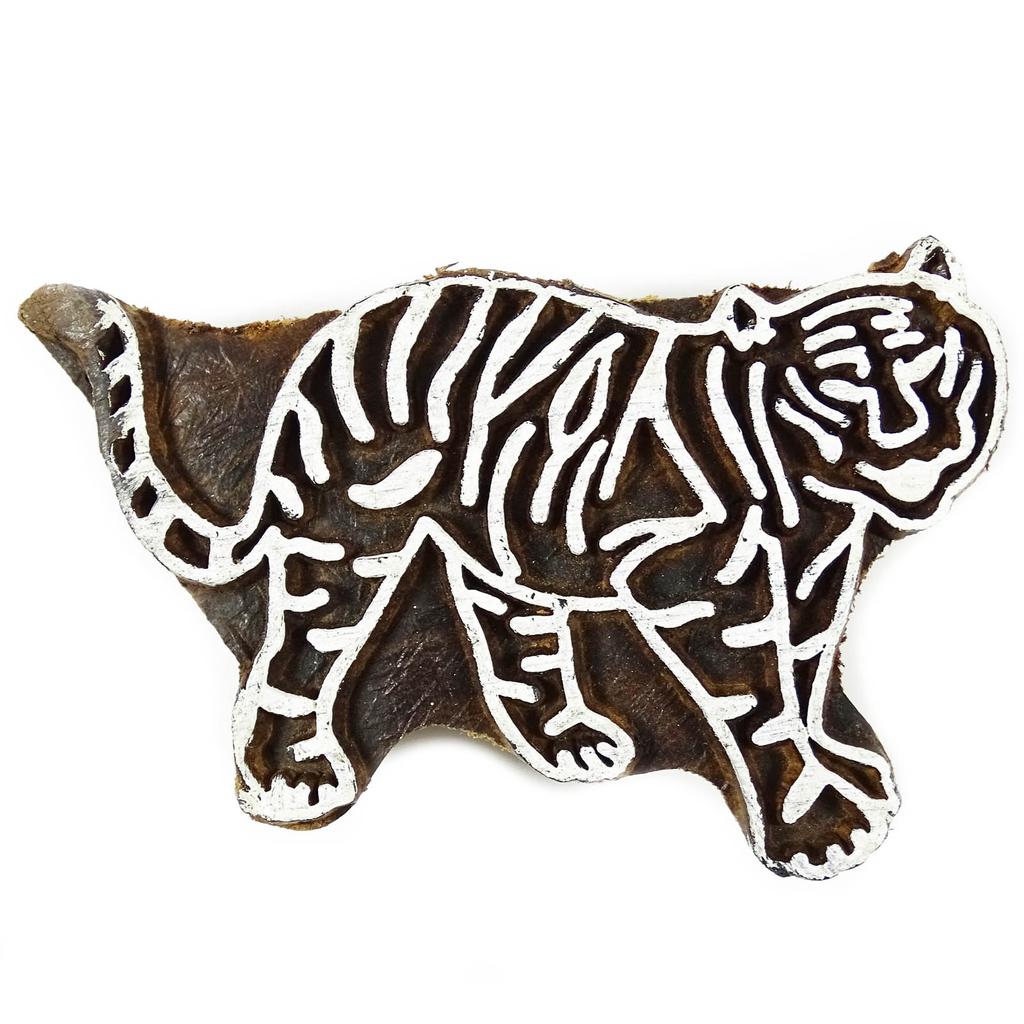 Деревянный печатный блок Тигровый текстильный деревянный ручной штамп для художественного принтера