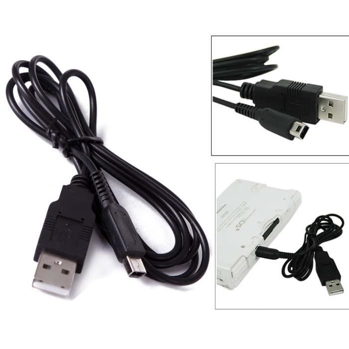 USB Charger for Nintendo 3ds Electrical Cord Cables / Dsi / Dsi Ll / Xl Black