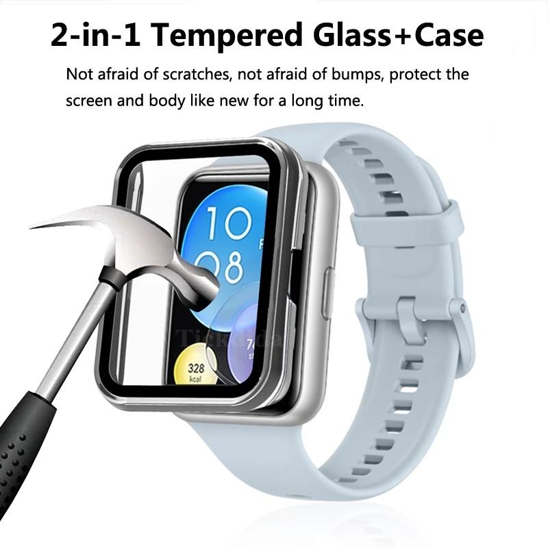 Для Huawei Watch Fit 2 чехол для ПК полноэкранная пленка Huawei Fit2 закаленное стекло пленка защитная пленка