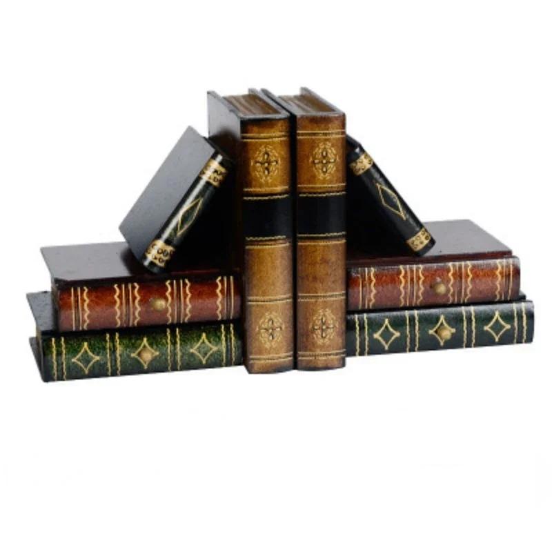 Винтажные декоративные подставки для книг из искусственной кожи, органайзер для хранения для дома и офиса, коробка для хранения, организация и хранение дома
