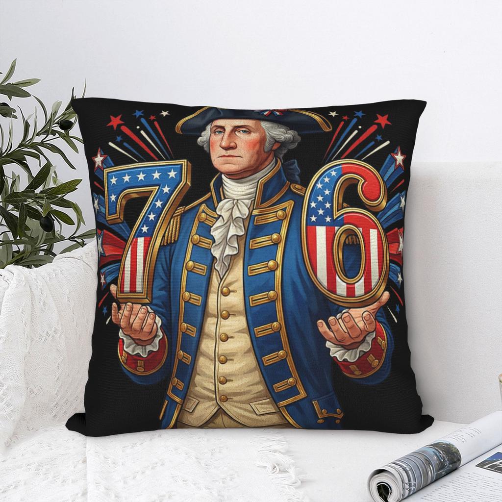 Pillow Cover George Washington Seven Six Funny th of July Vintage Pillow Case For Sofa Bedroom Home Decor Pillowcases