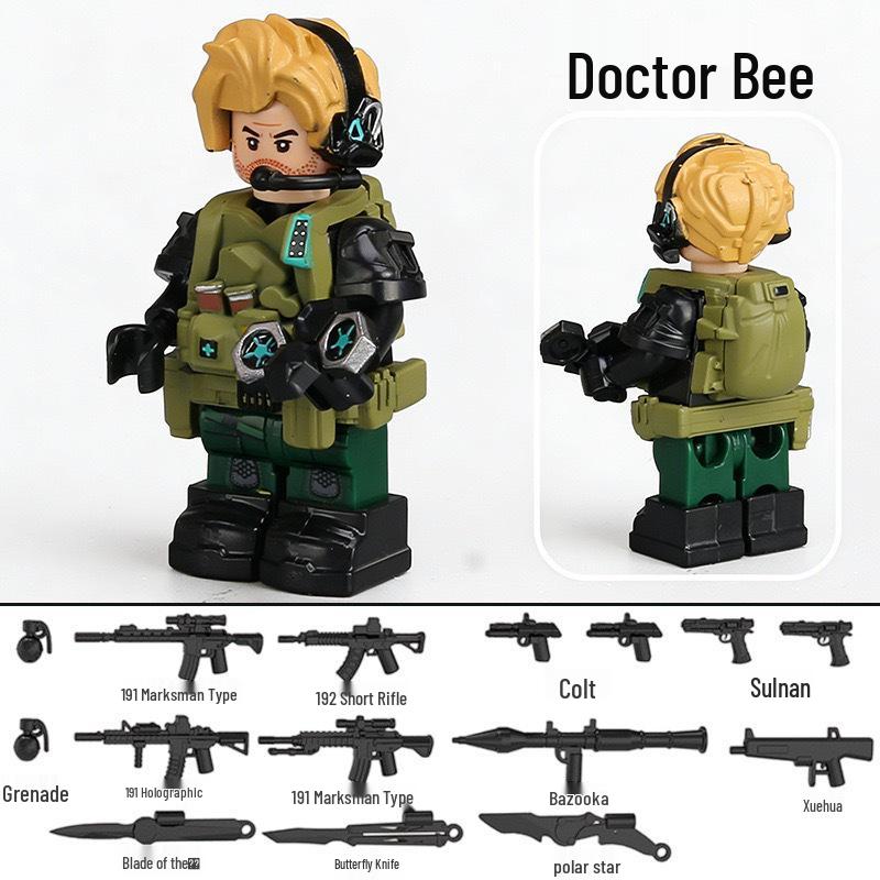 Конструктор Delta Action Special Forces с фигуркой Weilong Jiao Long глубокого синего цвета - Сборная игрушка Saiyide для мальчиков