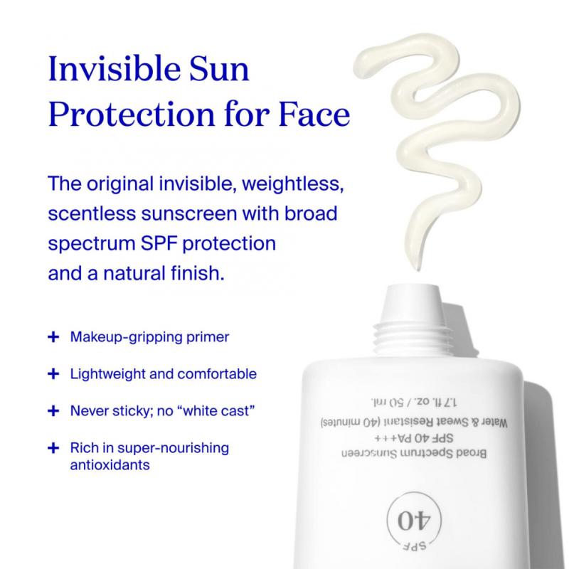 Supergoop ! Unseen Sunscreen - SPF 40 - 1.7 fl oz - Écran solaire à large spectre pour le visage