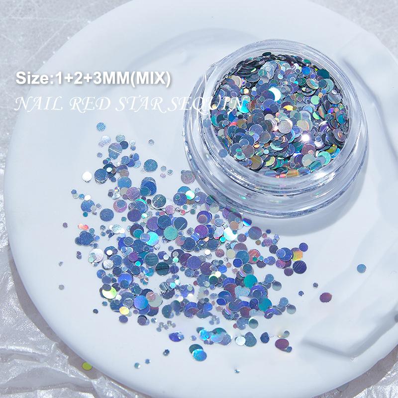 Мини сверкающий лазерный блеск для ногтей сверкающий красочный патч любовь бабочка волна точка звездный лазер серебряный блеск для ногтей украшение