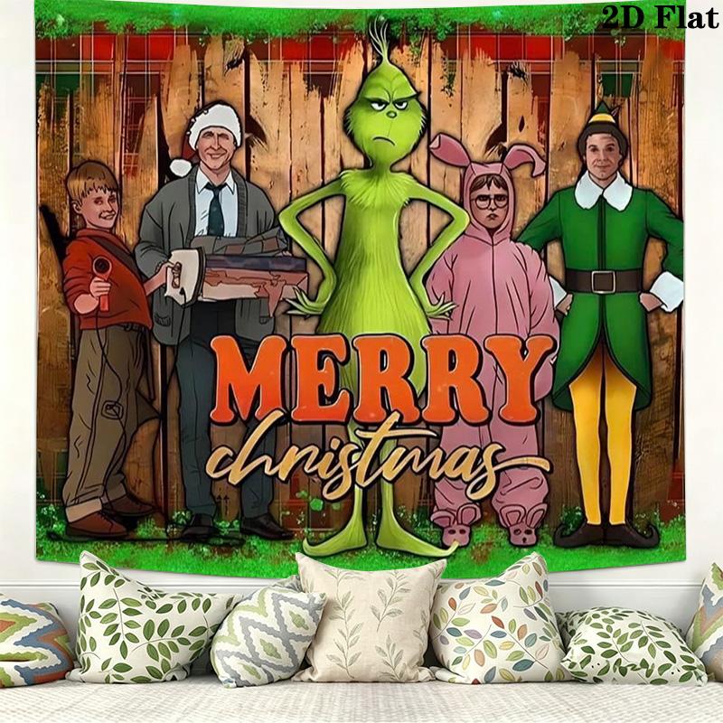 Christmas Movie Wall Tapestry Aesthetic Wall Hanging Printed Fabric Blanket Decorative Tapestries for Bedroom Living Room Home Decor