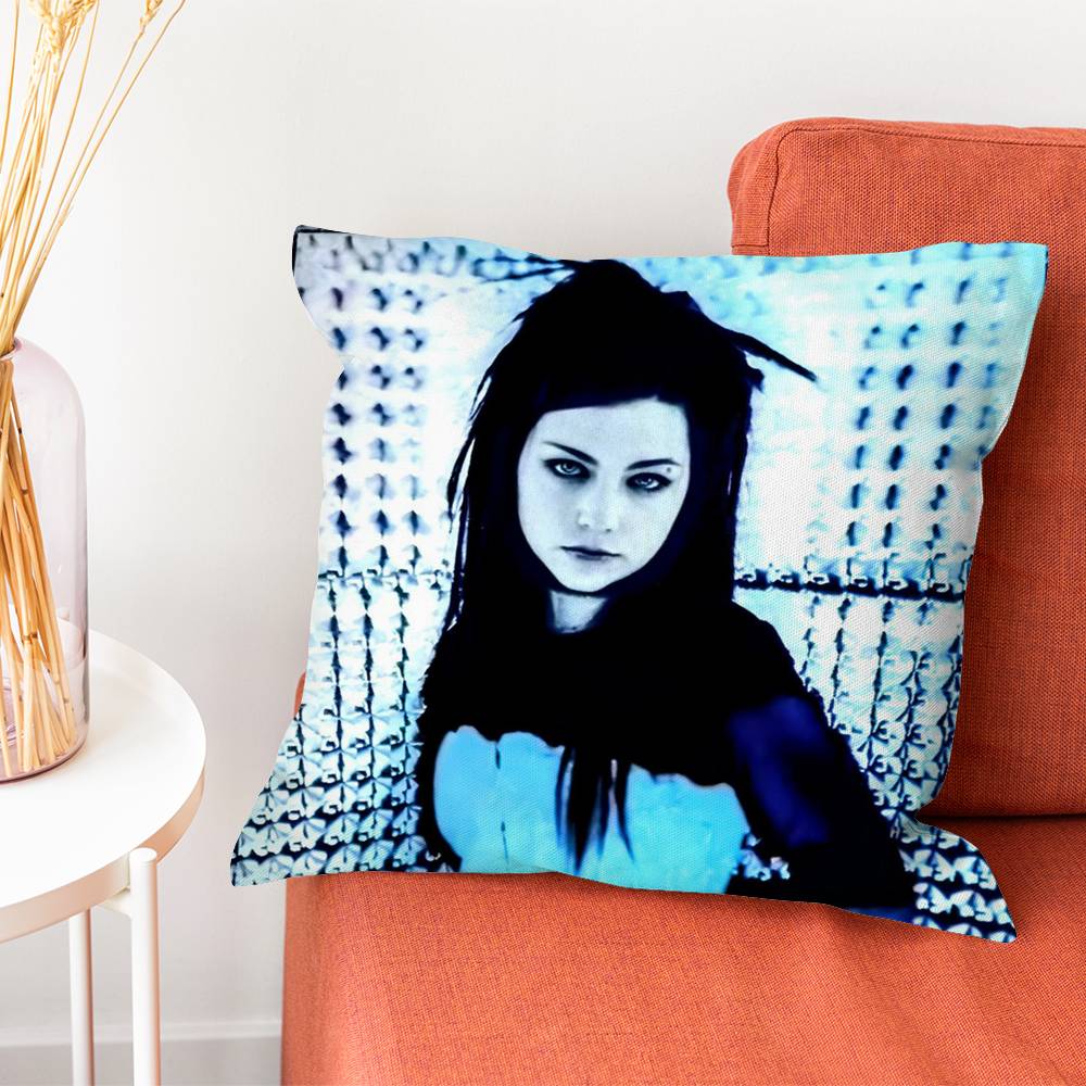 EEvanescence Amy Lee Pillow Case Silky Short Plush With Invisible Zipper Dustproof Sofa Cushion Cover For Home Decor