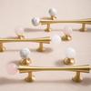 French Style Wardrobe Door Handles Personality Marble Crystal Brass Pulls for Cabinet Cupboard Dresser Drawer Furniture Hardware