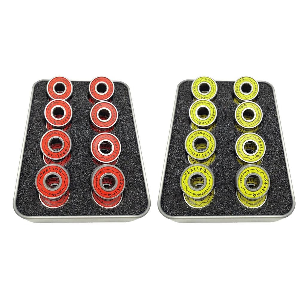 16x Skateboard Bearings Pro Bearings ABEC-9 Storage Box for Skate Board