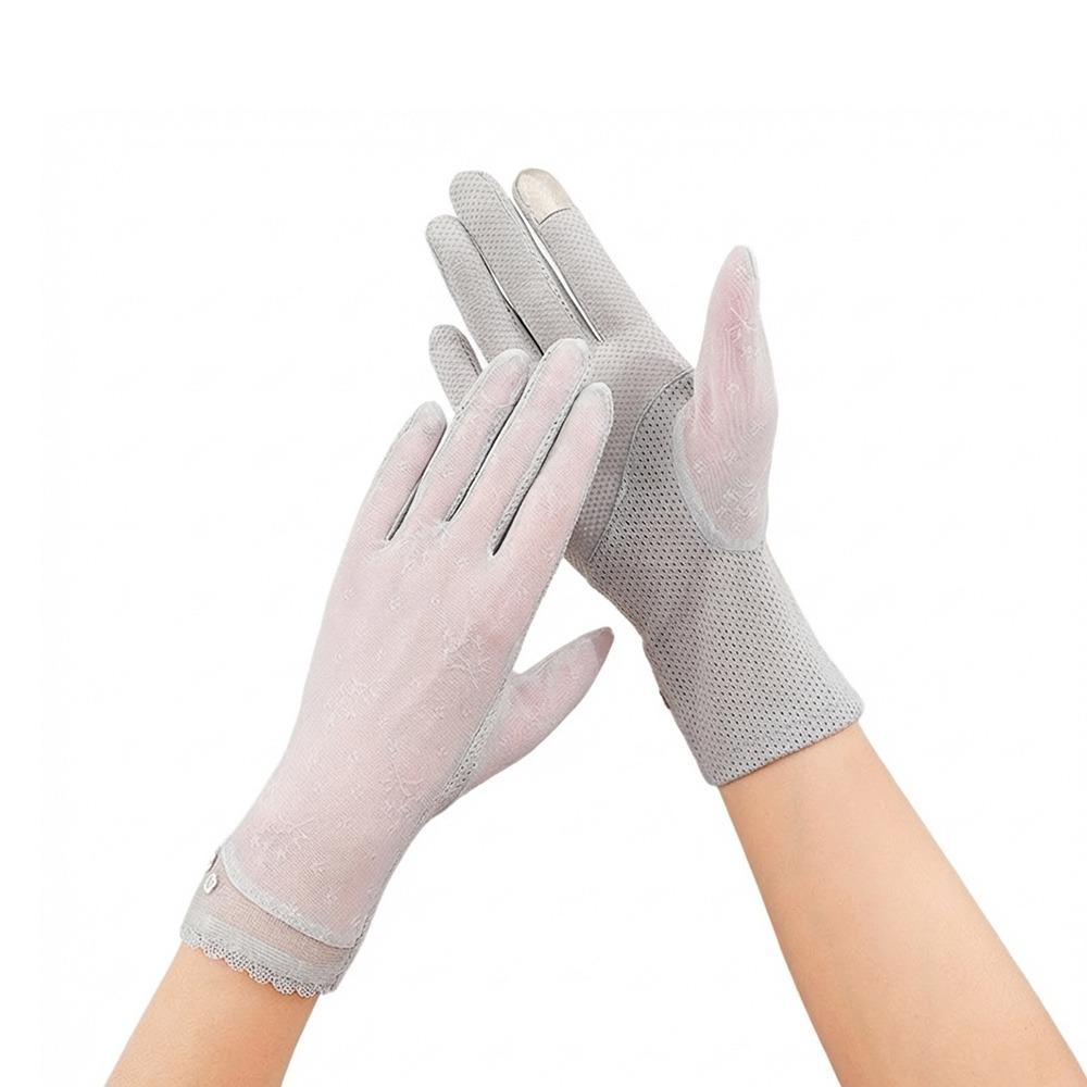 Lace Sunscreen Gloves Thin Touchscreen Gloves Summer Ice Silk Gloves for Women Female Lady