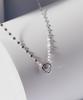 Helene Jewelry 14K White Little Heart Cubic Necklace