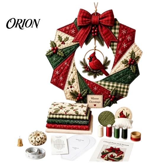 Рождественский венок DIY Набор из ткани, Пэчворк, Подходит для начинающих, Ручная работа, Праздничный поделочный набор, Материалы для гирлянды, Декоративный набор для входной двери, стены