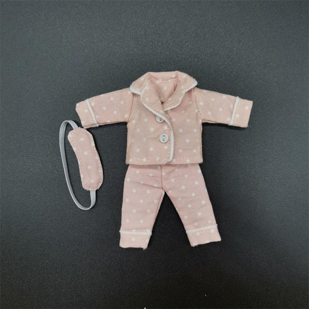 Shirt Pants Doll Pajamas Eye Mask Obitsu 11 Clothes Playing House Ob11 Sleep Clothes  Girl Gift