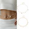 Shell Starfish Waist Chain Adjustable Beads Belly Chain Elegant Imitation Pearl Body Chain  Party