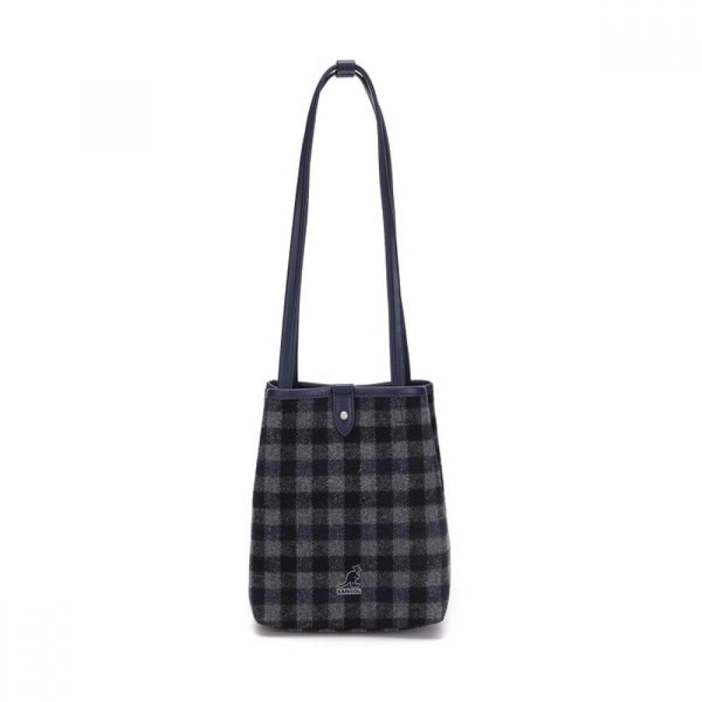 Kangol Wool Check Tote Bag Mini Navy 4043