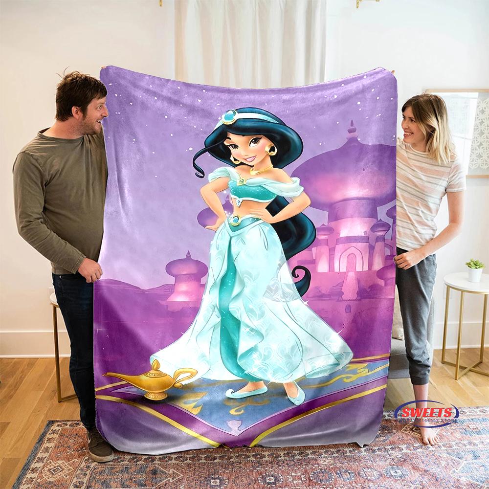 6 Sizes Princess Aladdin Blanket, Sofa Bed Cover Four Seasons Soft Fluffy Quilt Blanket, Indoor Outdoor Leisure Nap Blanket Gift