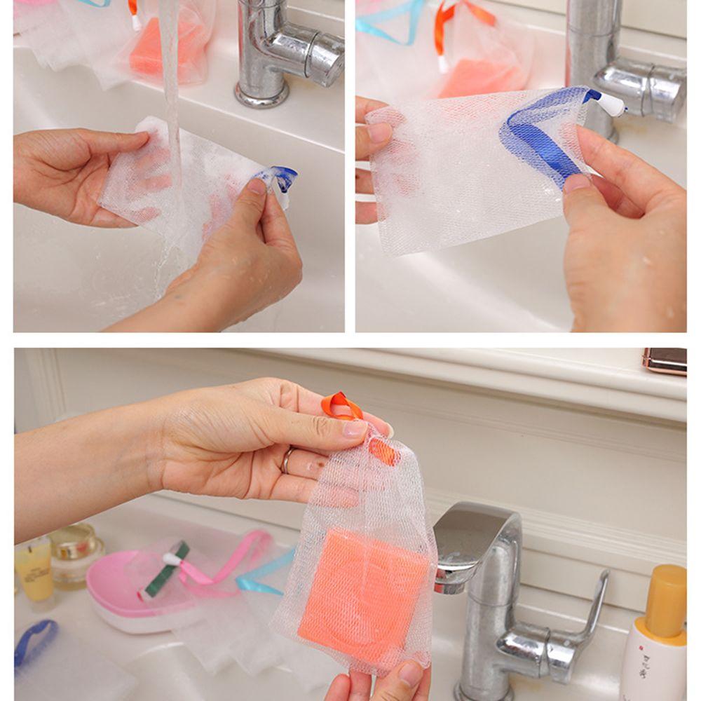 Bath Exfoliating Delicate Foam Face Cleansing Tool Soap Saver Bag Foaming Mesh Bag Net Soap Pouch