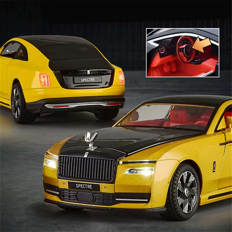 1:24 Rolls-Royce Ghost Alloy Luxury New Energy Car Model Die-cast Toy Car Metal Charging Car Model Sound and Light Pull Back Children's Toy Gift