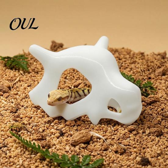 Tarantula Hideout Supplies Realistic Skull Reptile Hideout, Animal Gecko Hide Cave, Terrarium Decor, Amphibian Habitat Accessories Hollow Bone