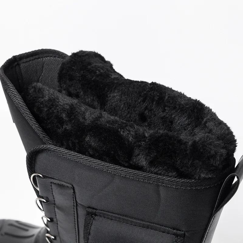 Зимние водонепроницаемые ботинки для снега, мужские модные плюшевые ботинки с толстой подошвой, теплые удобные ботинки для отдыха на открытом воздухе, нескользящие, для рыбалки, повседневные прогулочные ботинки