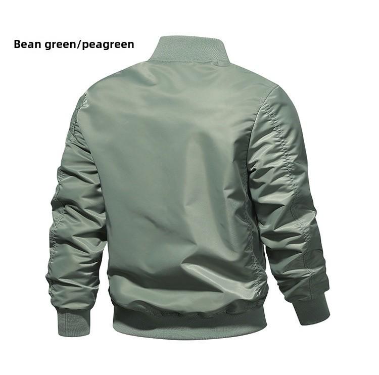 Мужская однотонная куртка-бомбер MA1 Flight Bomber — утепленная/тонкая, повседневный японский стиль на весну/осень.