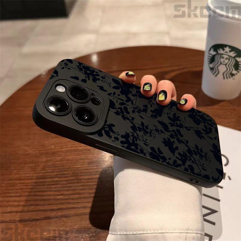 Винтажный эскизный цветочный чехол для телефона для iPhone 16 Pro 15 14 11 12 13 Pro Max X XS XR 7 8 15 16 Plus Ударопрочный силиконовый мягкий чехол