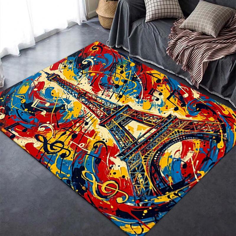 2025 New Paris Eiffel Tower Carpet Rug for Living Room Bedroom Home Sofa Decoration,Kids play Non-slip Floor Mat82